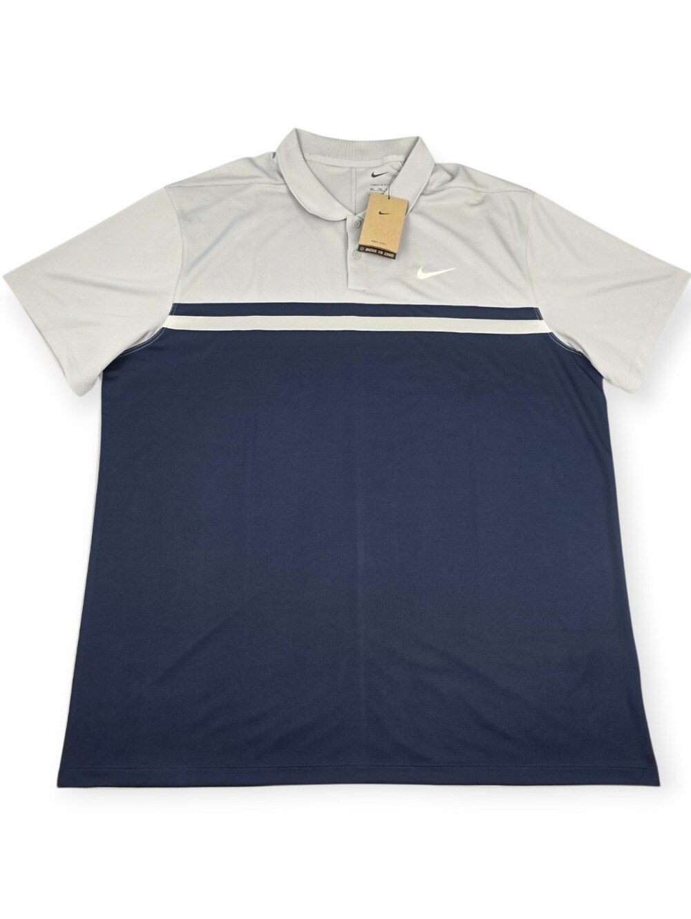 Nike Dri-Fit Victory Golf Polo Shirt Men's Size XXL Grey/Blue New With Tags